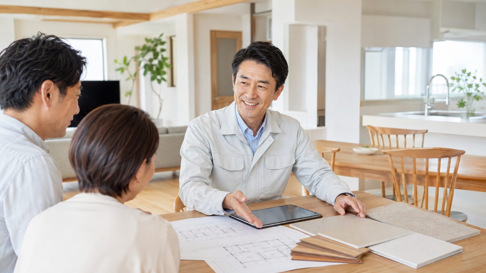 地域工務店でリフォームの相談をする様子