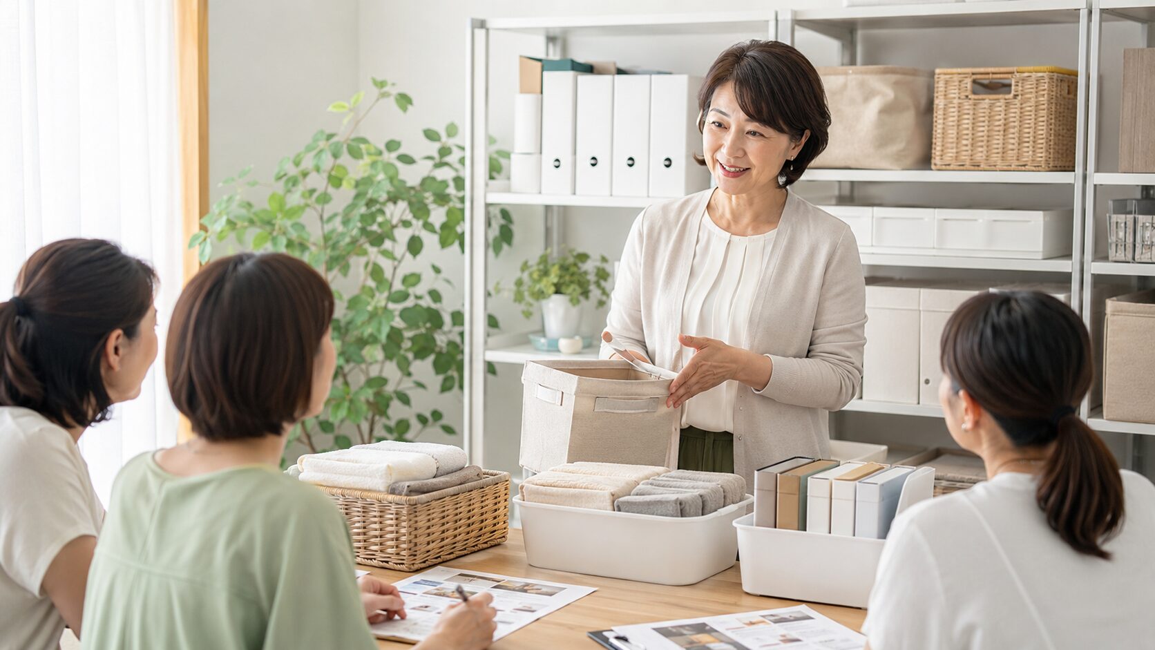 ヨガインストラクターがレッスンを行う様子
