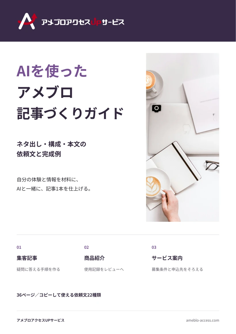 AIを使ったアメブロ記事づくりガイドの表紙